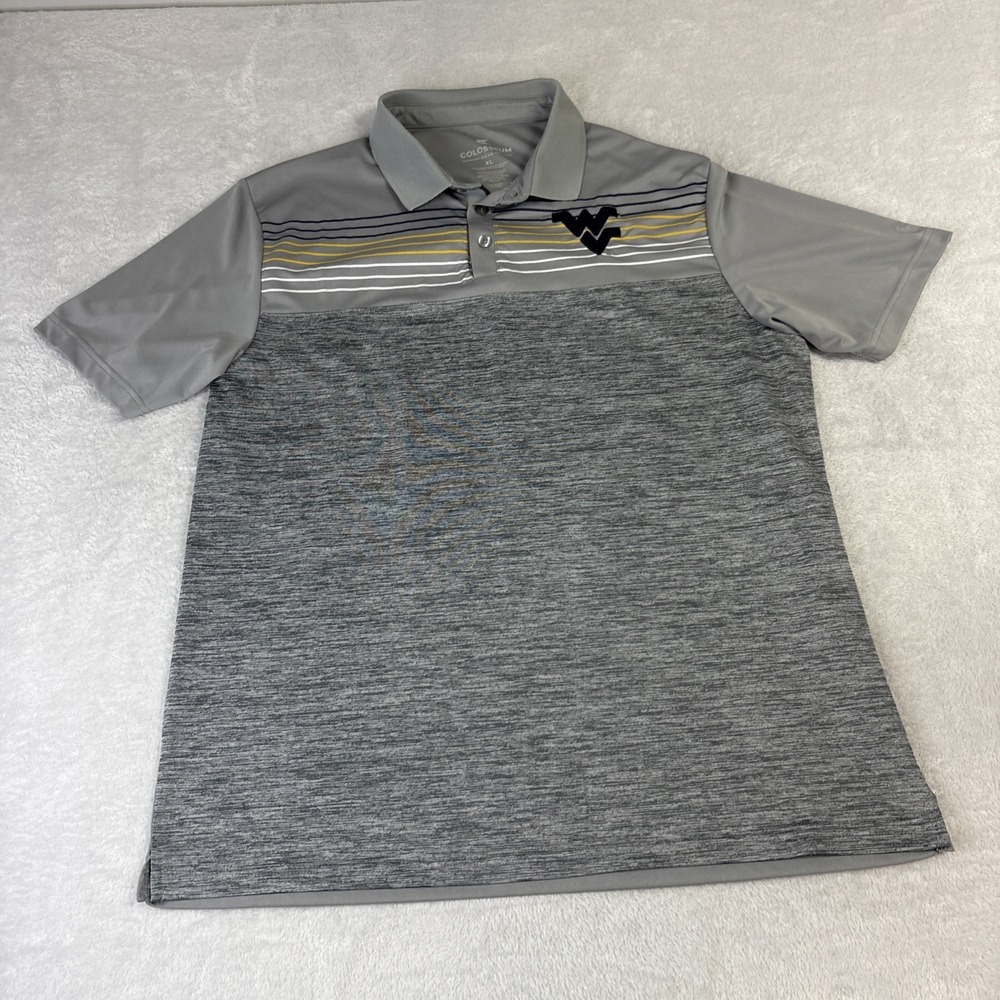 West Virginia Mountaineers Polo Shirt Mens XL Gray Short Sleeve NCAA - Picture 2 of 8